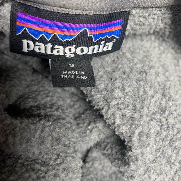 Patagonia Heathered Gray Ribbed Better Sweater 1/4 Zip Fleece Pullover Size S 44 - Picture 4 of 6